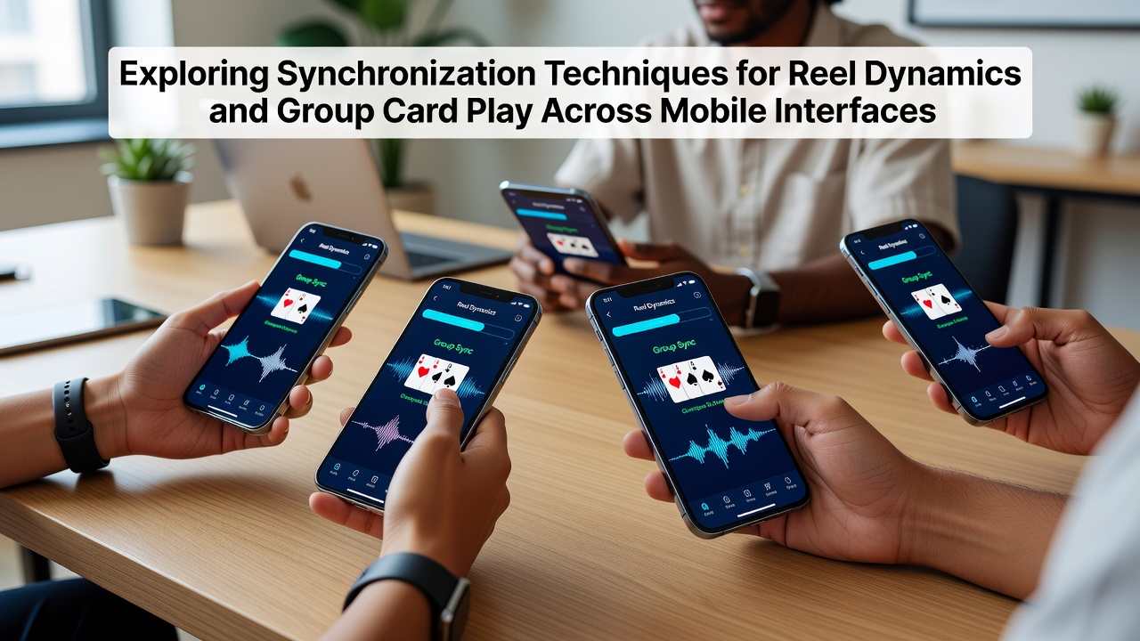 Close-up of mobile screen showing real-time card table synced with slot reel progress indicators